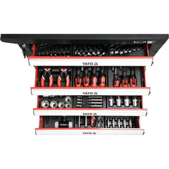 Carro De Trabajo Movil 6 Gabinetes 177 Pcs Yato Yt-55300 Rojo