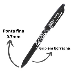 Bolígrafo Borrable Frixion Ball De 0,7 Mm, Exterior Negro Piloto, Tinta Negra