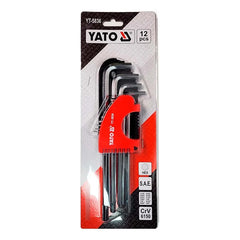 Set Llaves Allen Sae Extra Largas 12 Piezas Yato Yt-5836 Rojo