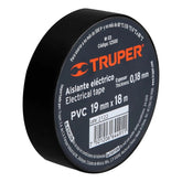 Huincha Aisladora Pvc 19 Mm X 18 M Negro M-33 Truper Negro Liso