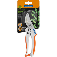 Tijeras De Podar Profesionales Tramontina Con Hoja De Acero Y Mango Engomado, Color Naranja