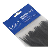 Pack 100pcs Amarra Plastica Cable Negro Lexo 300mm X 3,6mm Negro