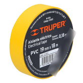 Huincha Aisladora Pvc 19 Mm X 18 M Amarillo M-33a Truper Amarillo Liso