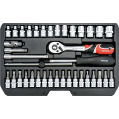 Juego De Dados 1/4 38 Piezas Yato Yt-14471 Maleta Negro