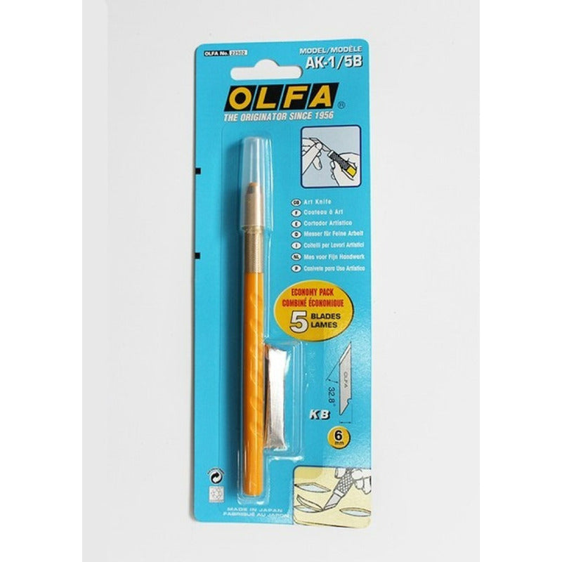 Cúter Olfa Ak15-b Amarillo Tipo Industrial 5 Cuchillas Repuesto