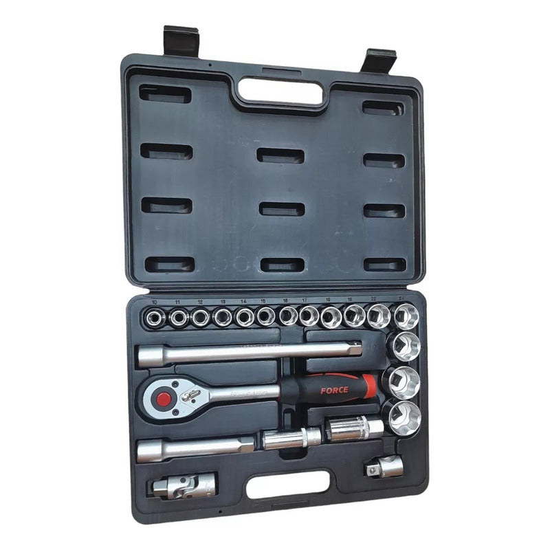 Juego De Dados Cuad. 1/2  De 10 A 32mm Force 4223-7 Negro