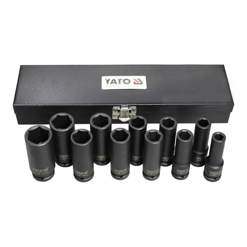 Juego De Dados De Impacto Largos Cuad. 1/2  Yato Yt-1054