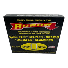 Grapas Arrow T50 17/32   (13mm) Caja 1250 Unidades 50ct Usa