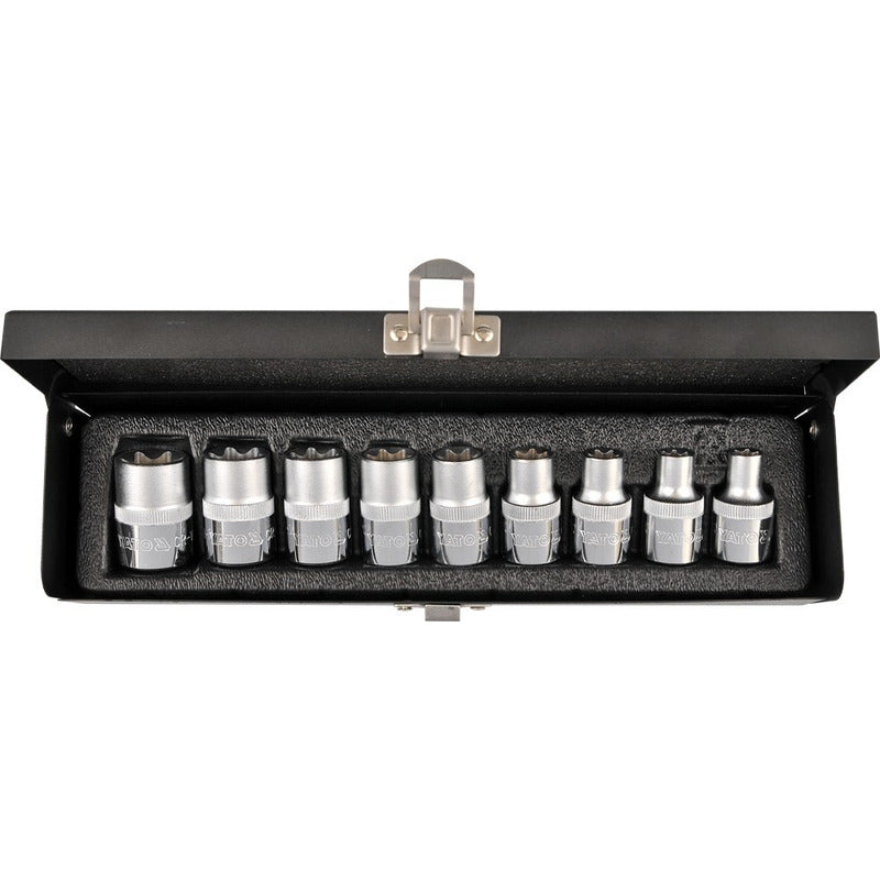 Juego Dados Hembra Torx 1/2 9pcs Yt-0521 - Yato Negro