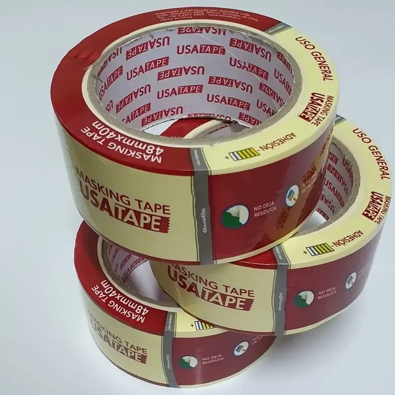 Pack 3 Cintas Papel Para Enmascarar Masking Tape 48mm X 40m