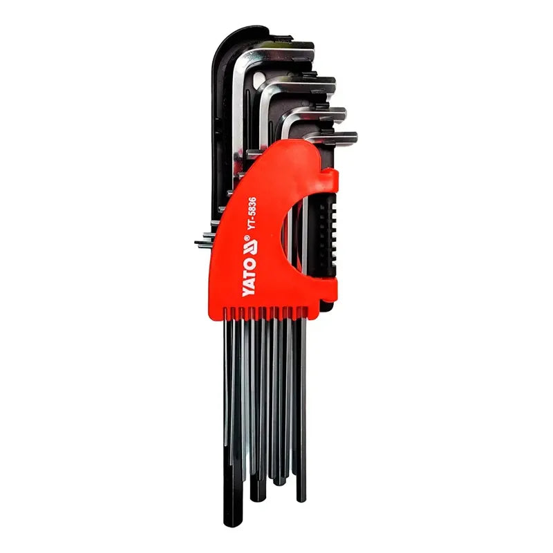 Set Llaves Allen Sae Extra Largas 12 Piezas Yato Yt-5836 Rojo