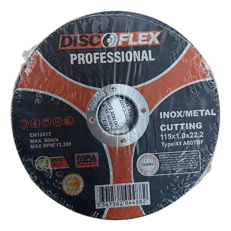 Disco De Corte 4.1/2 115x1.0x22.2mm Discoflex 100 Unidades Negro