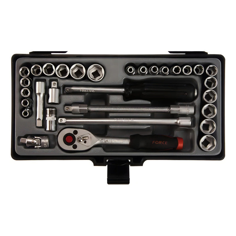 Juego Dados Hex. []1/4`` Mm./puLG. 31 Piezas (2312-5), Force Cromo