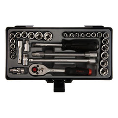 Juego Dados Hex. []1/4`` Mm./puLG. 31 Piezas (2312-5), Force Cromo