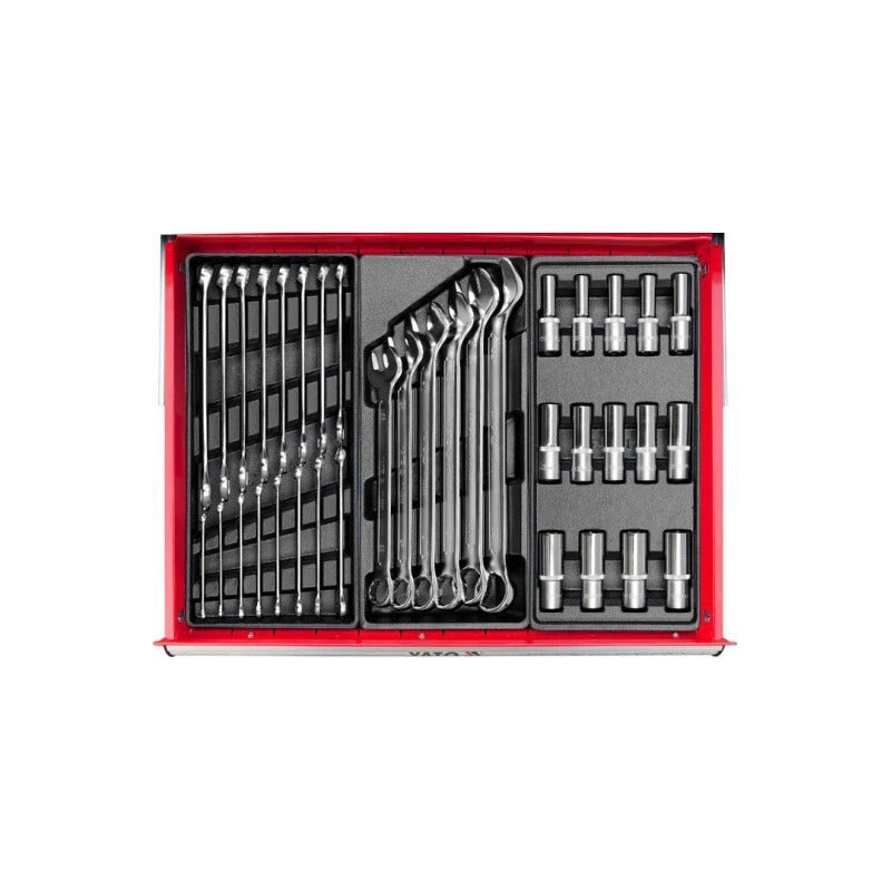 Carro De Trabajo Movil 6 Gabinetes 177 Pcs Yato Yt-55300 Rojo
