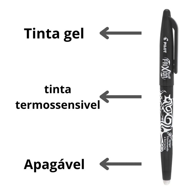 Bolígrafo Borrable Frixion Ball De 0,7 Mm, Exterior Negro Piloto, Tinta Negra