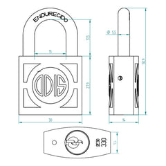 Candado Odis 330 30mm - Linea 300 Bronce