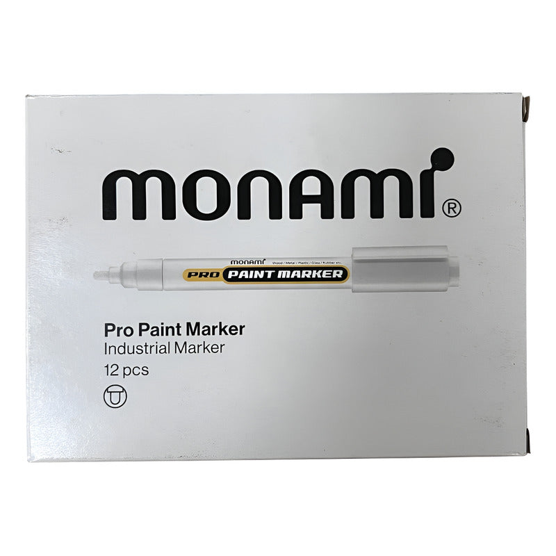 Marcador Pintura Óleo Monami Set 12 Blancos Punta Redonda Blanco