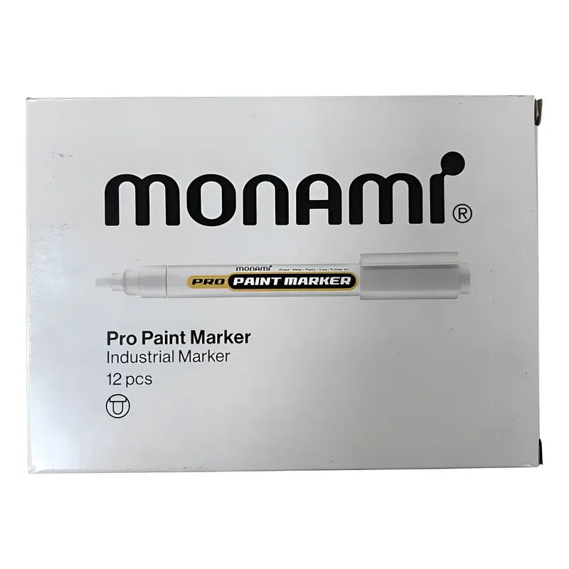 Marcador Pintura Óleo Monami Set 12 Blancos Punta Redonda Blanco