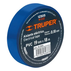 Huincha Aisladora Azul De 19mm X 18 Mts Truper ( 8 Unidades) Azul Lisa