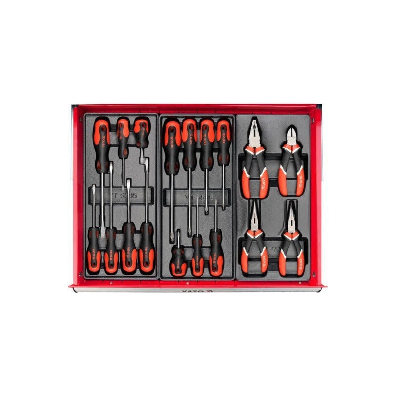 Carro De Trabajo Movil 6 Gabinetes 177 Pcs Yato Yt-55300 Rojo