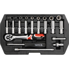 Juego De Dados [] 1/4 23 Piezas - Yato Yt-14451 Maleta Negro