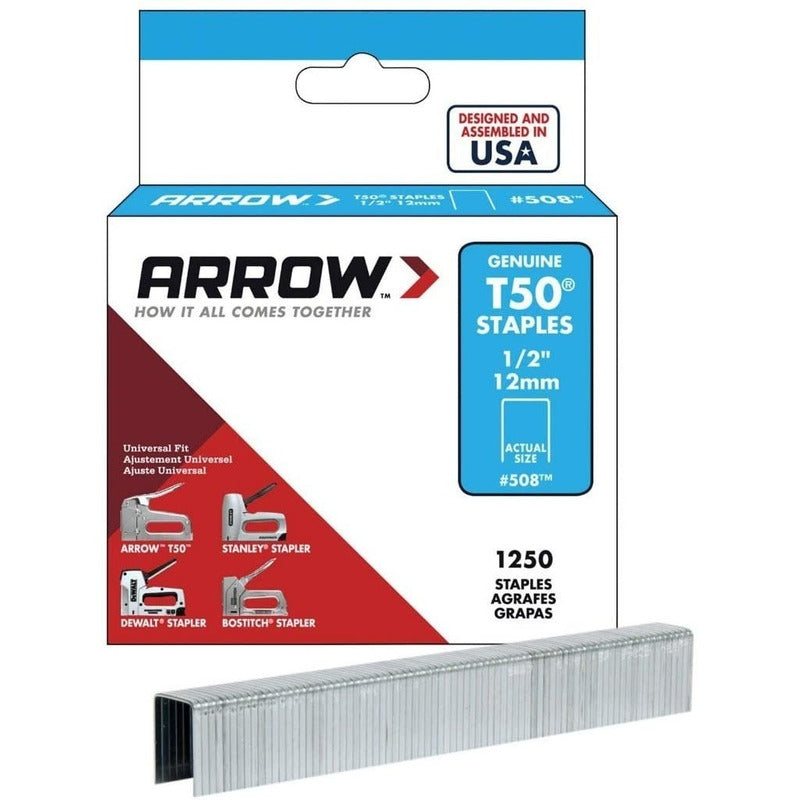 Grapas Arrow T50 1/2   (12mm) Caja 1250 Unidades  50824sp