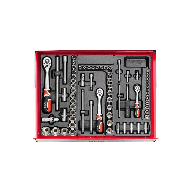 Carro De Trabajo Movil 6 Gabinetes 177 Pcs Yato Yt-55300 Rojo