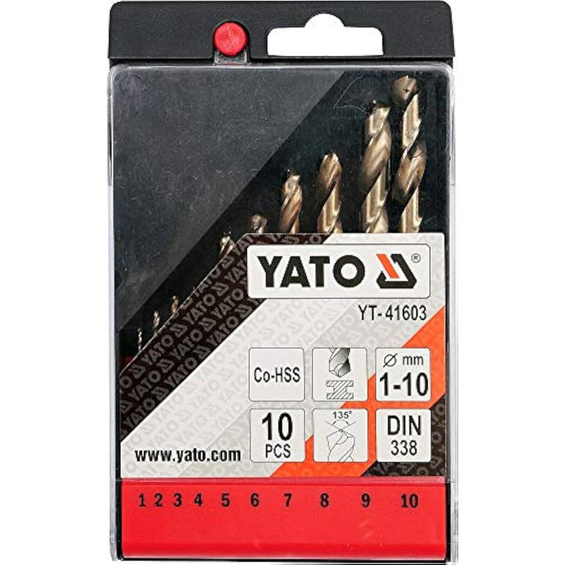 Juego De Brocas Metal Co-hss 1-10mm 10 Piezas Yato Yt-41603