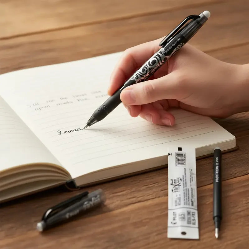 Pack Bolígrafo Pilot Frixion Ball 5 Con Repuesto De Tinta Termo Borrable Negra Negro
