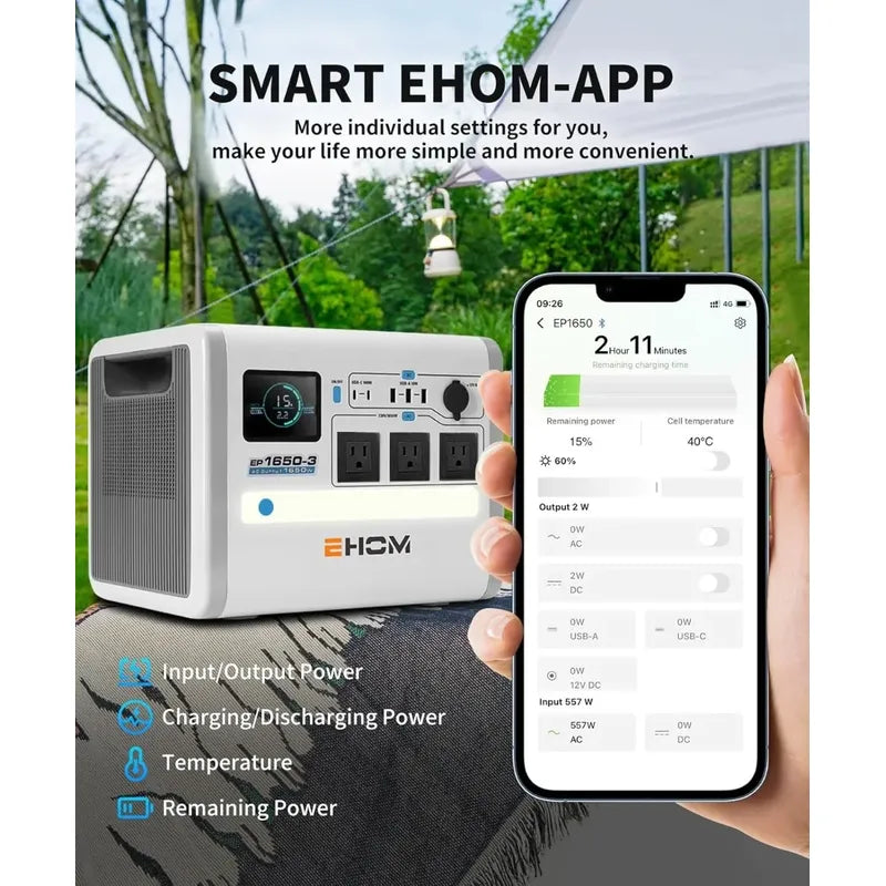 Estación De Energía Ehom 1024wh Batería Litio Larga Duración