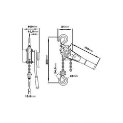 Tecle De Aluminio 0.5t 1.5m 4.3x12x1 Mini Itaka 521099