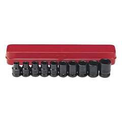 Juego Dados De Impacto Force De 1/2 - 10 Piezas (en Mm) Rojo