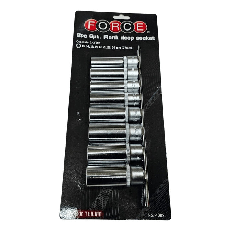 Juego De Dados Hex. [] 1/2  - 13 A 24 Mm. 8 Pzas. Force 4082