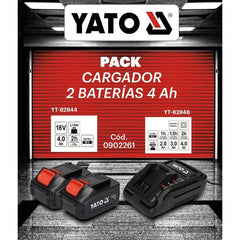 Kit 2 Baterías Yato Polonia  4.0 Ah  + Cargador 18v  Nuevos.