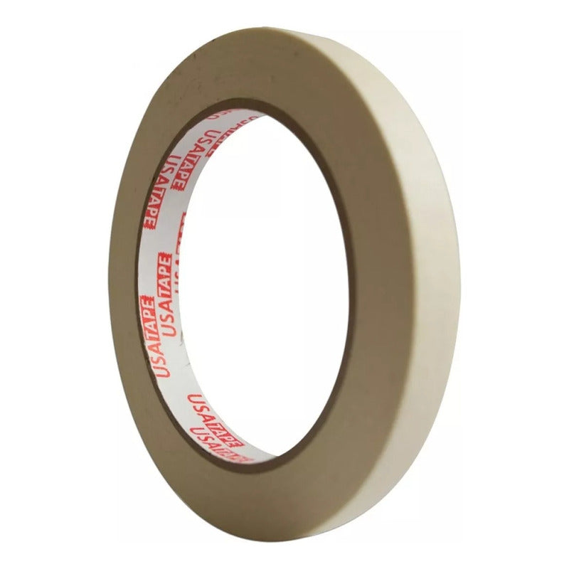 72 Cinta Enmascarar 12mm X 40m Masking Usatape Crema
