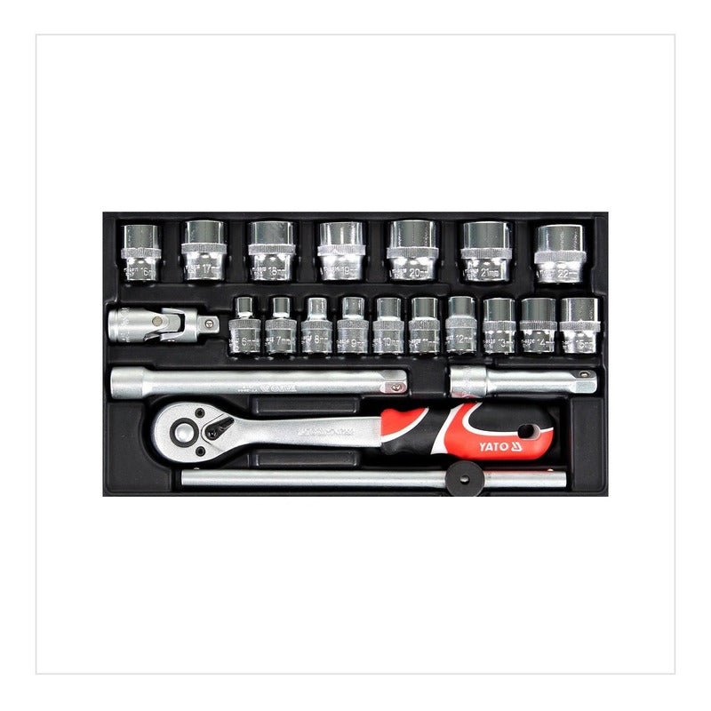 Juego De Dados [ ] 3/8 22 Piezas - Yato Yt-38561