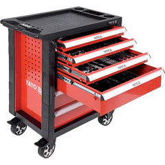 Carro De Trabajo Movil 6 Gabinetes 177 Pcs Yato Yt-55300 Rojo