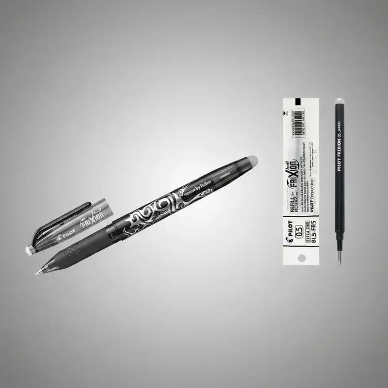 Pack Bolígrafo Pilot Frixion Ball 5 Con Repuesto De Tinta Termo Borrable Negra Negro