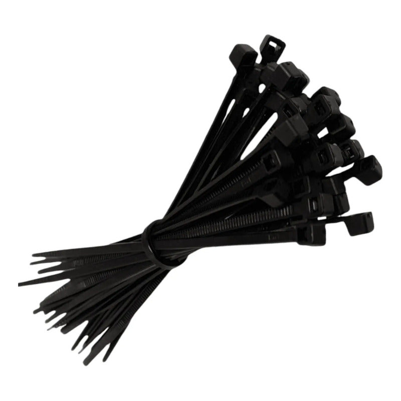 Pack 100pcs Amarra Plastica Cable Negro Lexo 300mm X 3,6mm Negro