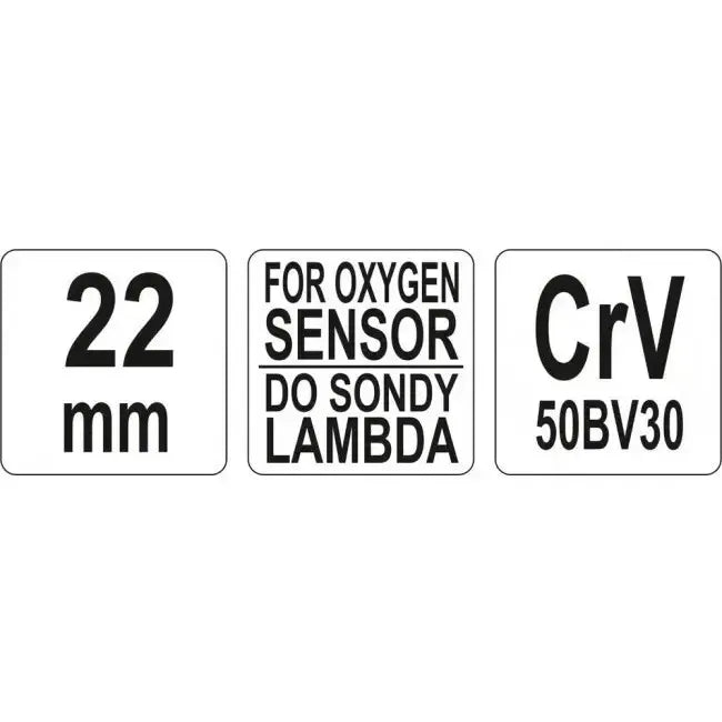 Llave P/ Sensor De Oxígeno Lambda 7/8 (22mm) Yato Yt-1754 Plateado