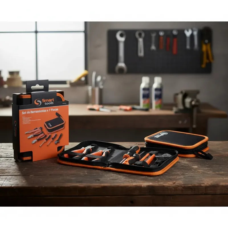Juego De Herramientas 7 Piezas Smart Tools - Incluye Estuche Plateado