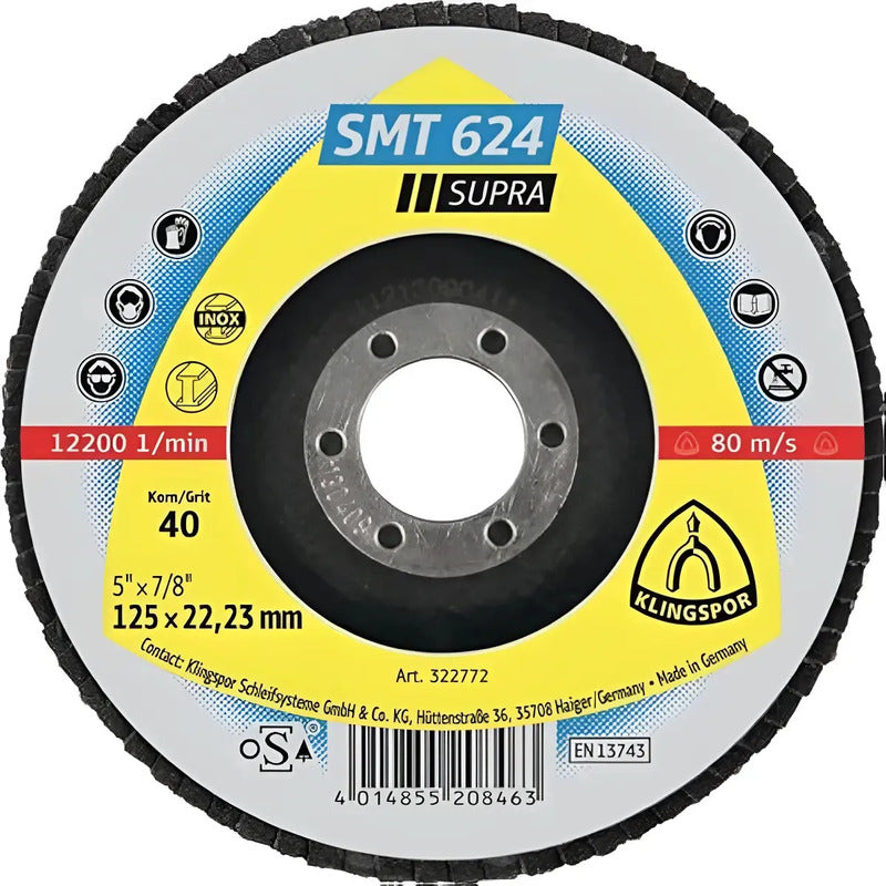 Disco Traslapado 4.1/2 Grano 36 Smt 624 Klingspor 322764 Azul
