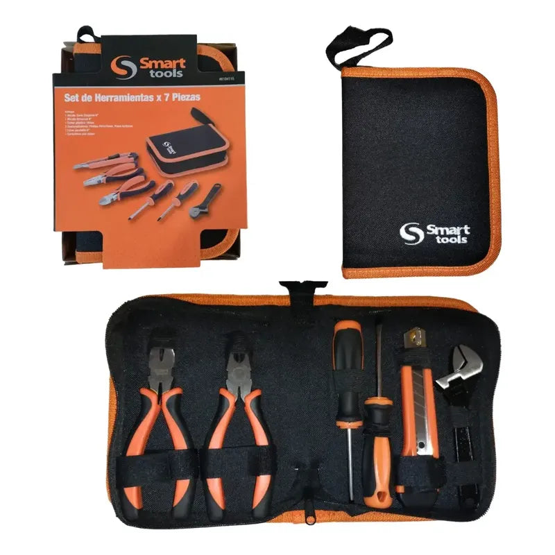 Juego De Herramientas 7 Piezas Smart Tools - Incluye Estuche Plateado
