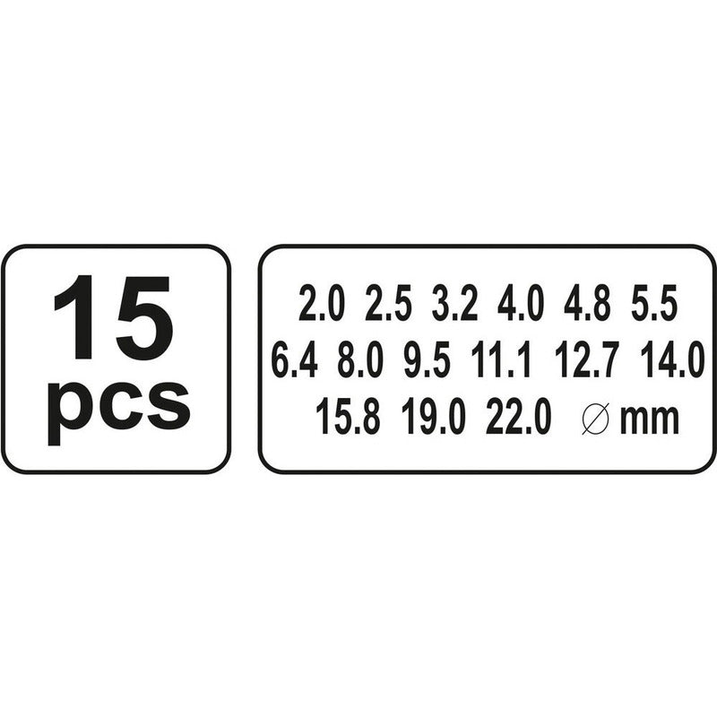 Juego De Sacabocados De Golpe 15pcs - Yato  Yt-3591