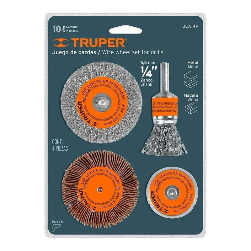 Juego De Gratas Taladrotruper 1/4 4 Piezas Jca-4p