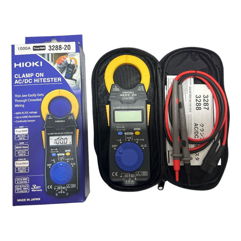 Pinza Amperimétrica Digital Hioki 3288-20 1000a Ca/cc Rms Continuidad