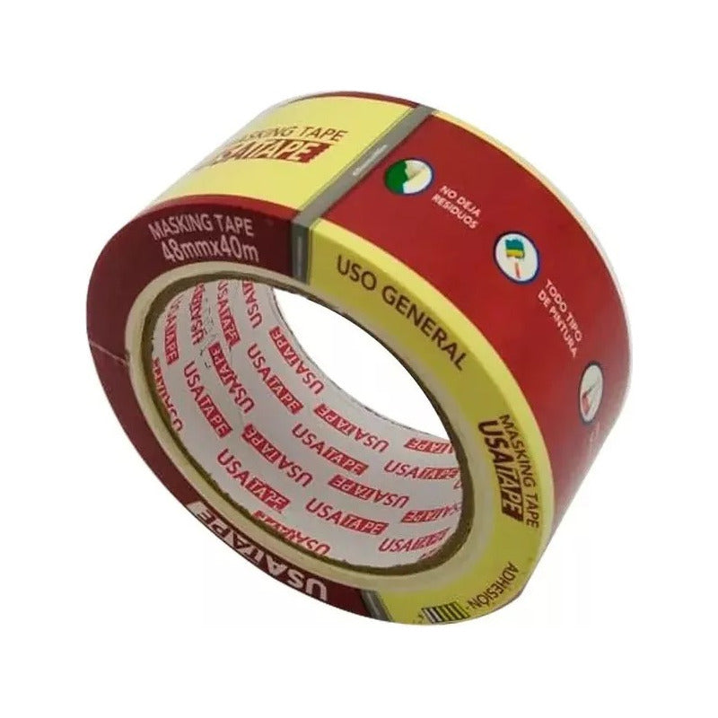 24 Cintas De Papel Para Enmascarar Masking Tape 48mm X 40m Crema