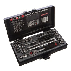 Juego Dados Hex. []1/4`` Mm./puLG. 31 Piezas (2312-5), Force Cromo