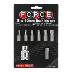 Juego De Puntas Torx Cuad1/2  T20-t55, 8 Pzas.  Force 4081